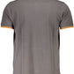 Gray Cotton Men Polo Shirt
