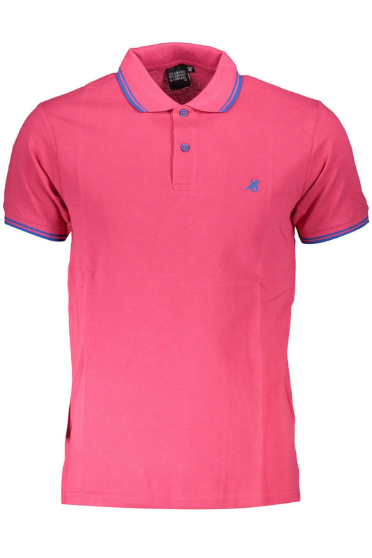 Pink Cotton Mens Polo Shirt