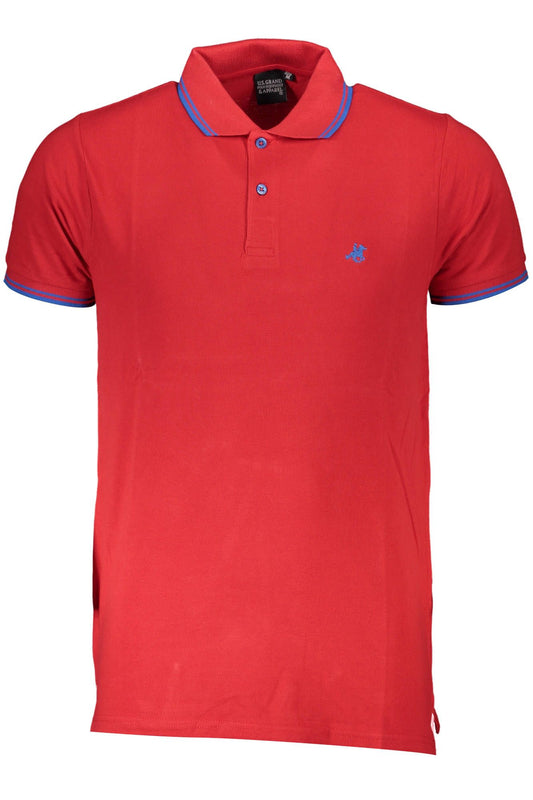 Red Cotton Mens Polo Shirt
