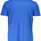 Blue Cotton Men Polo Shirt