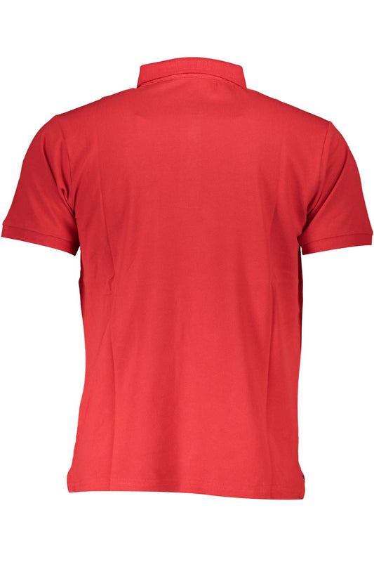 Red Cotton Men Polo Shirt