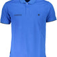 Blue Cotton Men Polo Shirt