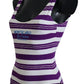 Chic Purple Striped One-Piece Swimsuit