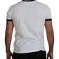 Elegant White Logo Print Crewneck Tee