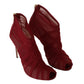 Red Tulle Mesh Beige Ankle Boots