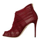 Red Tulle Mesh Beige Ankle Boots