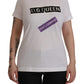 Elegant White Cotton DG Queen Tee