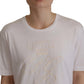 Elegant White Cotton Round Neck Tee
