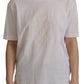 Elegant White Cotton Round Neck Tee