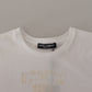 Elegant White Cotton Round Neck Tee