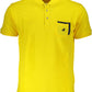 Yellow Cotton Men Polo Shirt