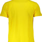Yellow Cotton Men Polo Shirt