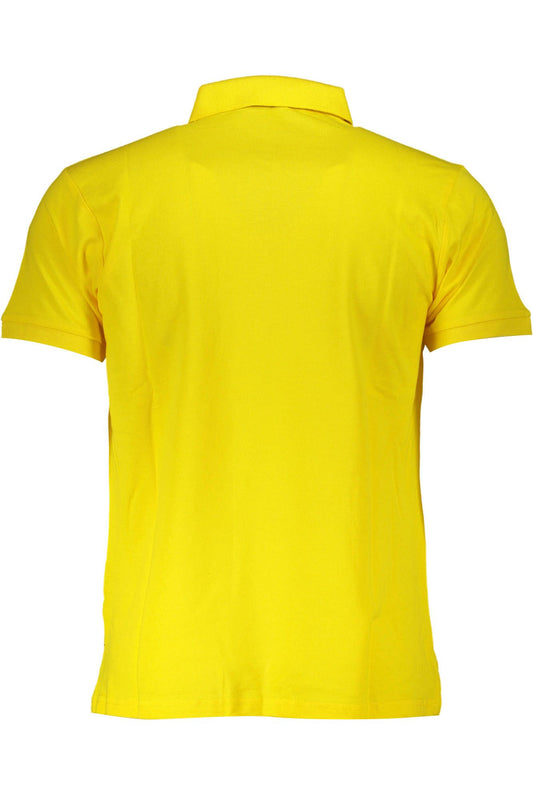 Yellow Cotton Men Polo Shirt
