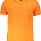 Orange Cotton Men Polo Shirt