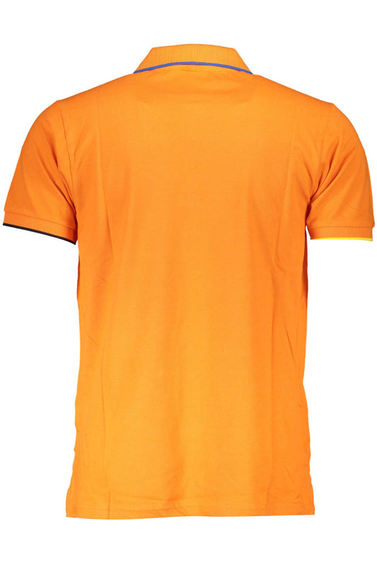 Orange Cotton Men Polo Shirt