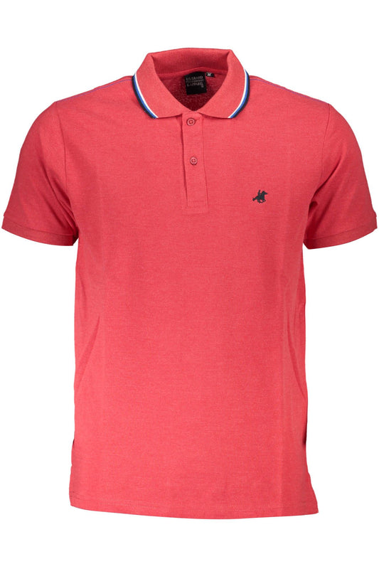 Red Cotton Men Polo Shirt