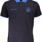 Blue Cotton Men Polo Shirt