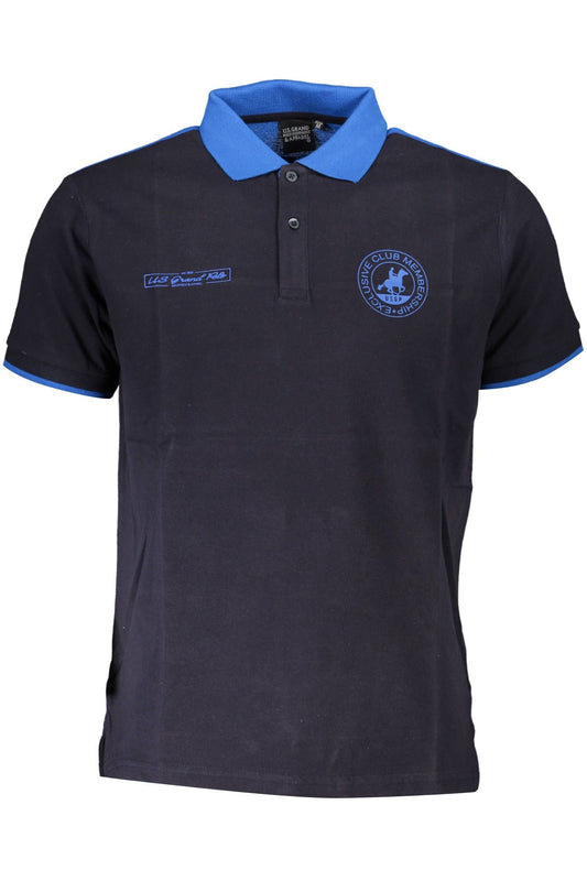 Blue Cotton Men Polo Shirt