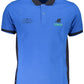 Blue Cotton Men Polo Shirt