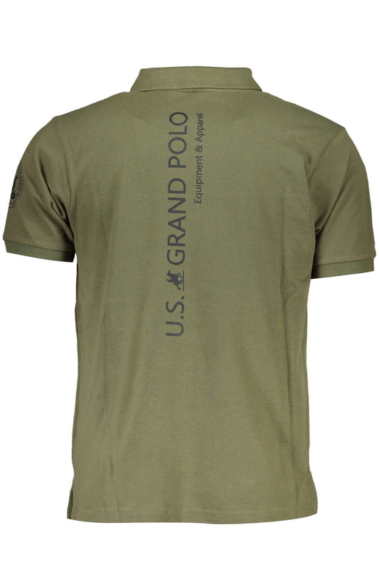 Green Cotton Men Polo