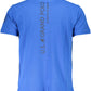 Blue Cotton Men Polo Shirt