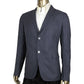 Men's Formal Midnight Blue / Grey Wool Jacket 2 Buttons