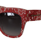 Elegant Lace-Infused Red Sunglasses