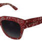 Elegant Lace-Infused Red Sunglasses
