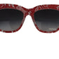 Elegant Lace-Infused Red Sunglasses