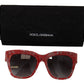 Elegant Lace-Infused Red Sunglasses