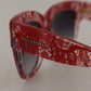 Elegant Lace-Infused Red Sunglasses