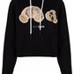 Chic Black Cotton Embroidered Sweatshirt