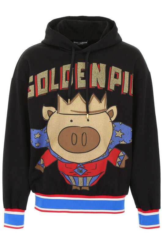 Golden Pig Cotton Jersey Hooded Sweatshirt