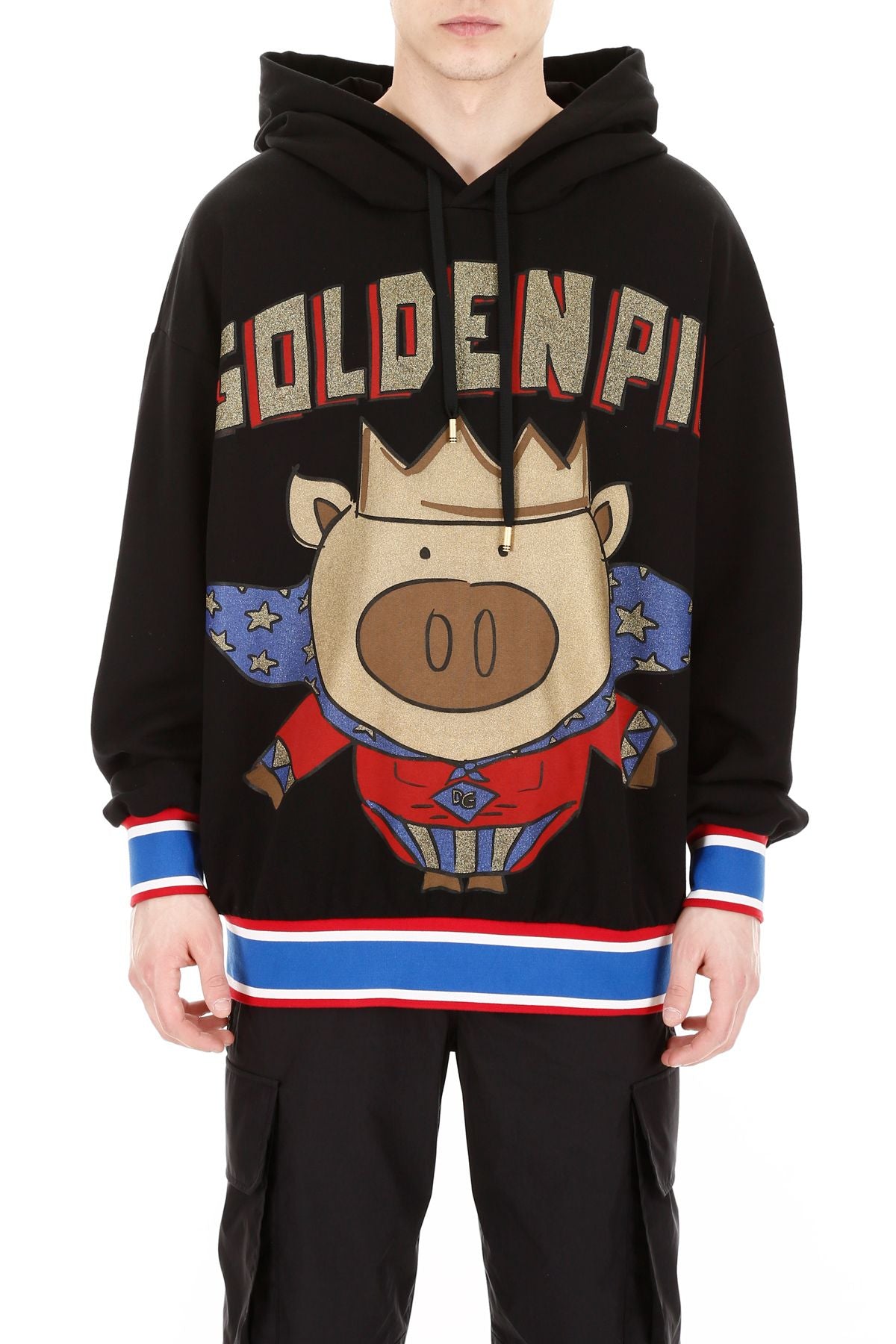 Golden Pig Cotton Jersey Hooded Sweatshirt