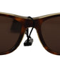 Chic Unisex Brown Acetate Sunglasses