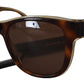 Chic Unisex Brown Acetate Sunglasses