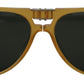 Yellow Acetate Black Lens Aviator DG4196 Sunglasses