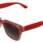 Elegant Red Lace-Insert Sunglasses