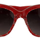Elegant Red Lace-Insert Sunglasses