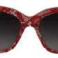 Elegant Red Lace-Insert Sunglasses