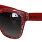 Elegant Red Lace-Insert Sunglasses