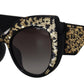 Black Gold Sequin Butterfly Polarized DG4326 Sunglasses