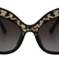 Black Gold Sequin Butterfly Polarized DG4326 Sunglasses