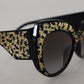 Black Gold Sequin Butterfly Polarized DG4326 Sunglasses