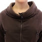 Chic Brown Full Zip Sweater Jacket