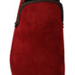 Red Suede Leather Slip On Loafers Men's Shoes