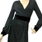 Women's Black Viscose Runway Shiny Jersey