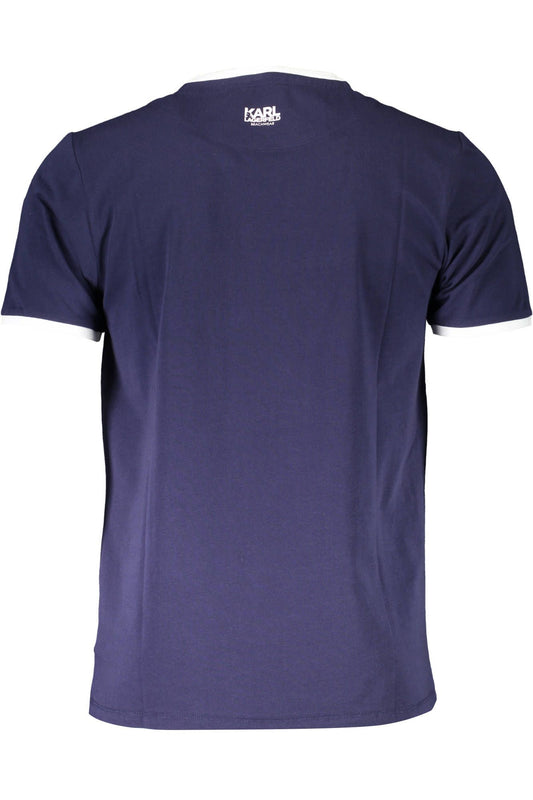 Blue Cotton Men T-Shirt