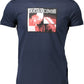 Blue Cotton Men T-Shirt