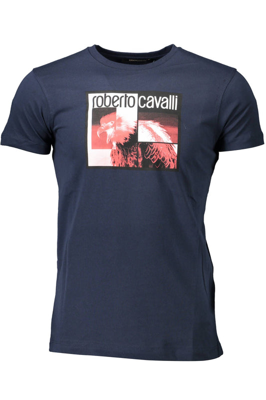 Blue Cotton Men T-Shirt